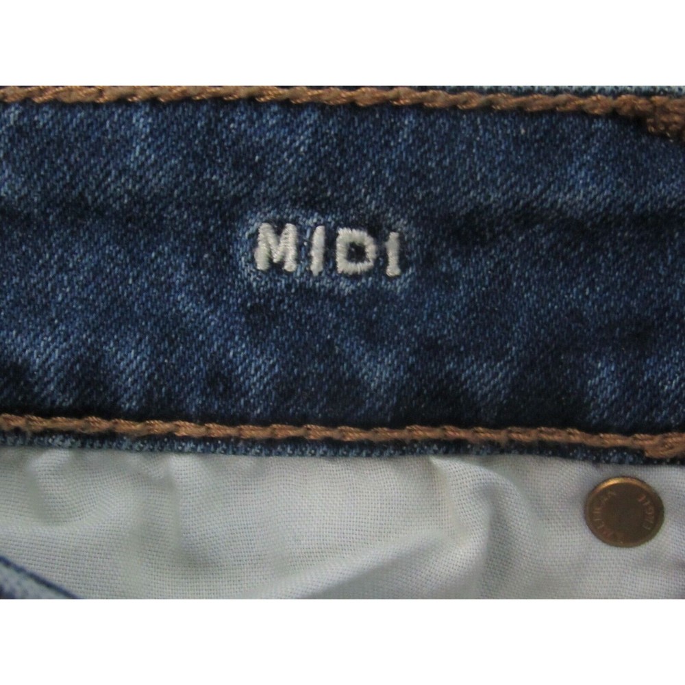 American Eagle Women Jeans Shorts Size 00 Blue MIDI Distressed Sandblasted Denim - Picture 4 of 5